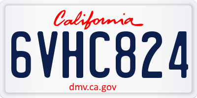 CA license plate 6VHC824