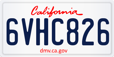 CA license plate 6VHC826