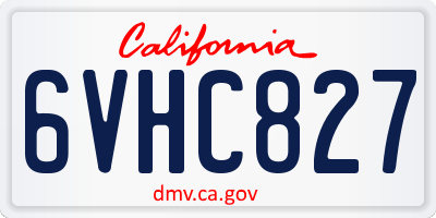 CA license plate 6VHC827