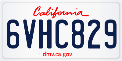 CA license plate 6VHC829