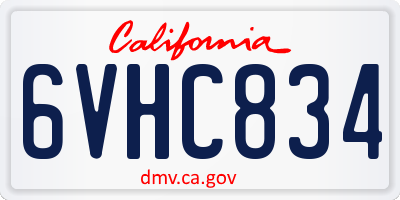 CA license plate 6VHC834