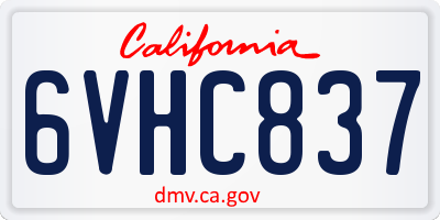 CA license plate 6VHC837