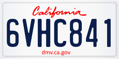 CA license plate 6VHC841