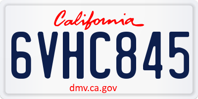 CA license plate 6VHC845