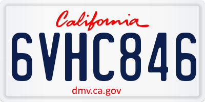 CA license plate 6VHC846