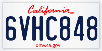 CA license plate 6VHC848