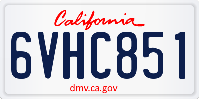 CA license plate 6VHC851