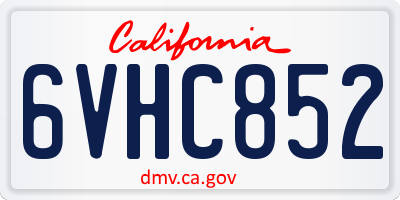 CA license plate 6VHC852
