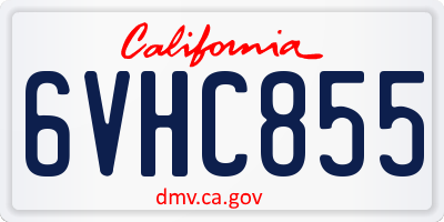 CA license plate 6VHC855