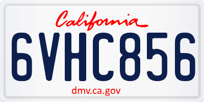 CA license plate 6VHC856
