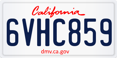 CA license plate 6VHC859