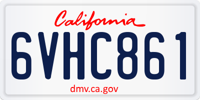 CA license plate 6VHC861