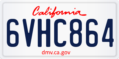 CA license plate 6VHC864