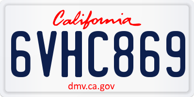 CA license plate 6VHC869