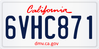 CA license plate 6VHC871