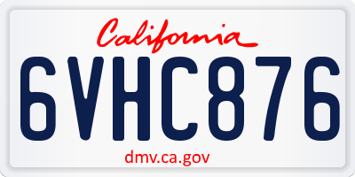 CA license plate 6VHC876