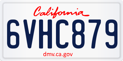 CA license plate 6VHC879