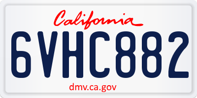 CA license plate 6VHC882