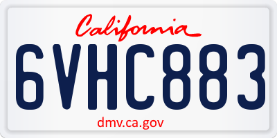 CA license plate 6VHC883