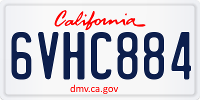 CA license plate 6VHC884