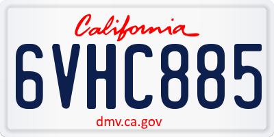 CA license plate 6VHC885