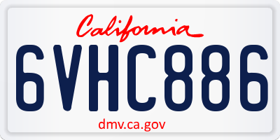 CA license plate 6VHC886