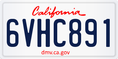CA license plate 6VHC891