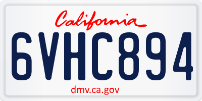 CA license plate 6VHC894