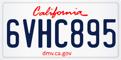 CA license plate 6VHC895