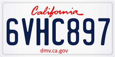 CA license plate 6VHC897