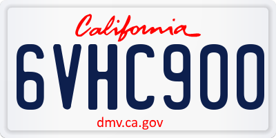 CA license plate 6VHC900