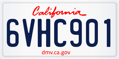 CA license plate 6VHC901