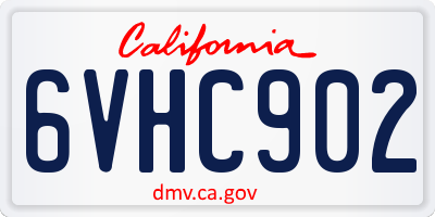 CA license plate 6VHC902