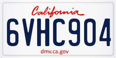 CA license plate 6VHC904