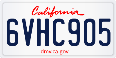 CA license plate 6VHC905