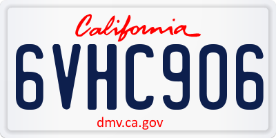 CA license plate 6VHC906