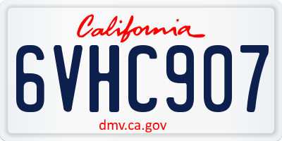 CA license plate 6VHC907