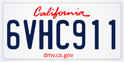 CA license plate 6VHC911