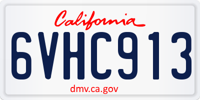 CA license plate 6VHC913