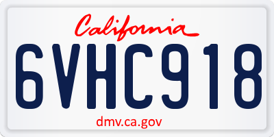 CA license plate 6VHC918