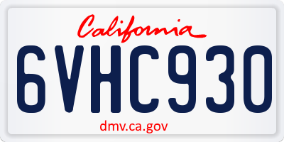 CA license plate 6VHC930