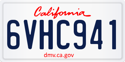 CA license plate 6VHC941