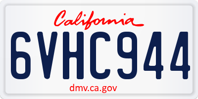 CA license plate 6VHC944