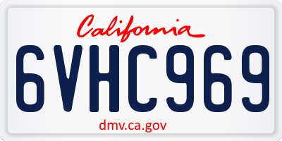 CA license plate 6VHC969