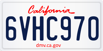 CA license plate 6VHC970