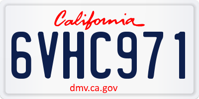 CA license plate 6VHC971