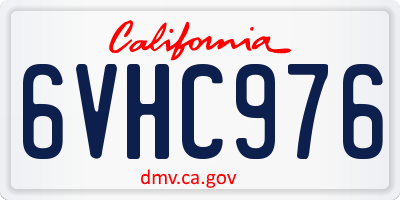 CA license plate 6VHC976