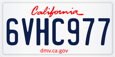 CA license plate 6VHC977
