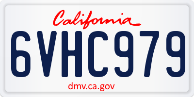 CA license plate 6VHC979