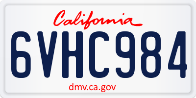 CA license plate 6VHC984